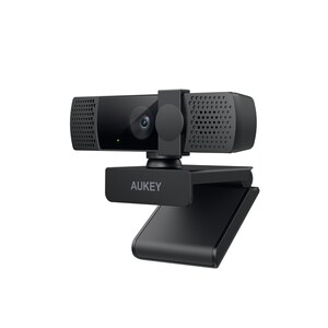 AUKEY PC-LM7, 1080p Webcam, Full HD USB-Webcam mit automatischer Lichtkorrektur, Sichtschutz und geräuschreduzierenden Stereomikrofonen für Videochats und Online-Konferenzen, kompatibel mit Windows