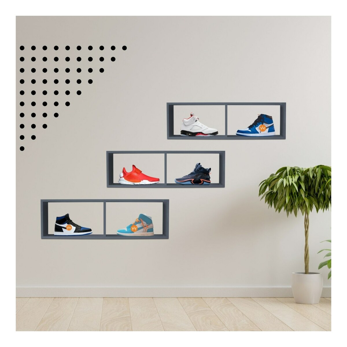 Bild 1 von TRAUMMÖBEL Wandregal COMPACT Schweberegal aus Holz mit 2 Fächern Anthrazit