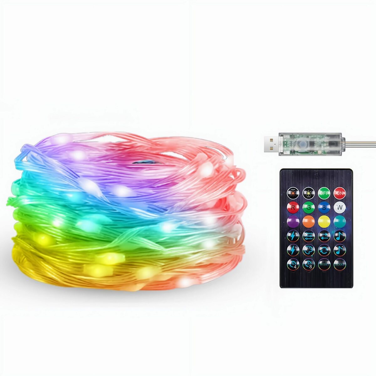 Bild 1 von Yunnker LED-Lichterkette Smart RGB Lichterkette mit Blauzahn-APP-Steuerung für Festlichkeiten