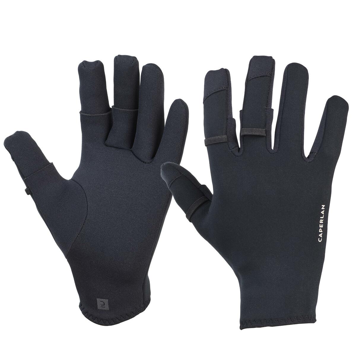 Bild 1 von Angelhandschuhe 500 warm Neopren 1 mm schwarz mit 3 zu öffnenden Fingern