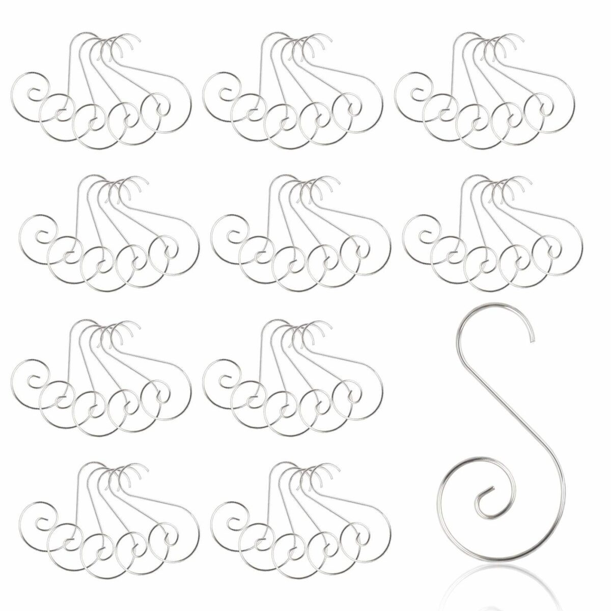 Bild 1 von FeelGlad Christbaumschmuck Silber Weihnachtskugel Aufhänger für Kugel Christbaum Christbaumkugeln