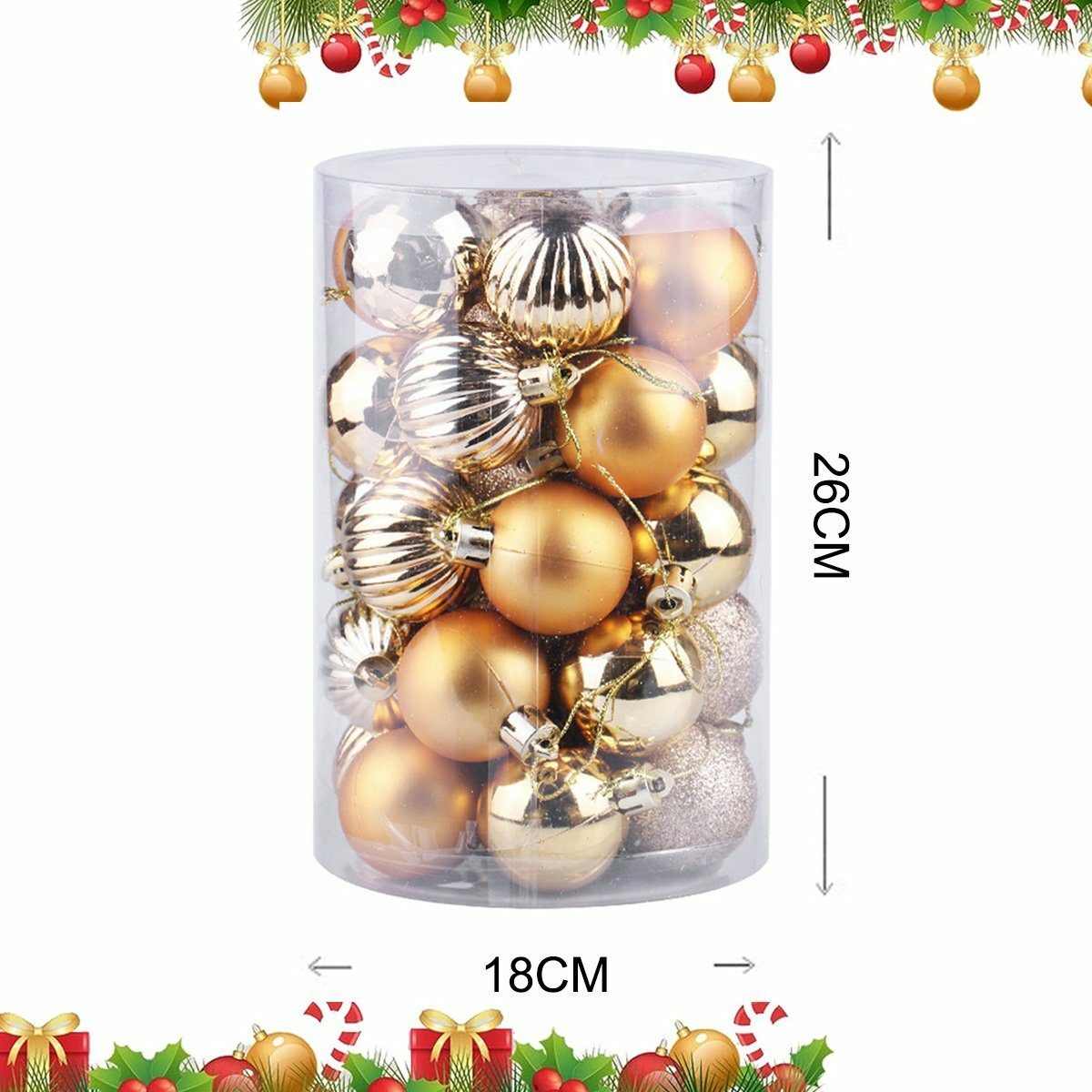 Bild 2 von ZmdecQna Weihnachtsbaumkugel Christbaumkugeln Kunststoff matt glänzend Christbaumschmuck