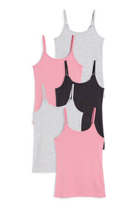 C&A Multipack 5er-Singlet, Pink, Größe: 134-140