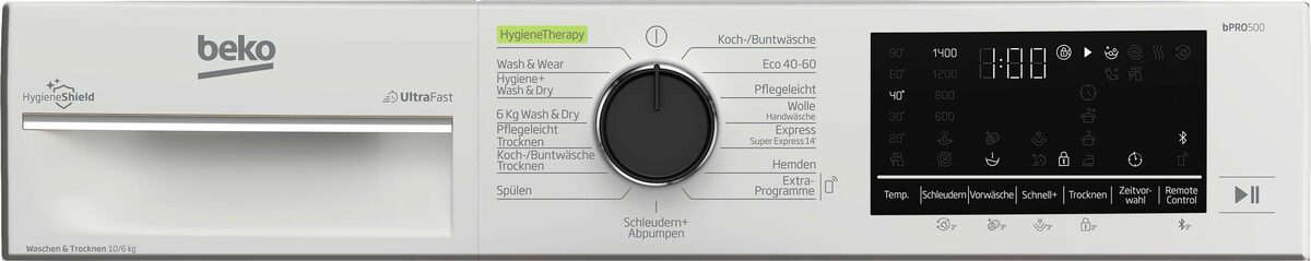 Bild 4 von BEKO Waschtrockner B3DFT510442W, 10 kg, 6 kg, 1400 U/min