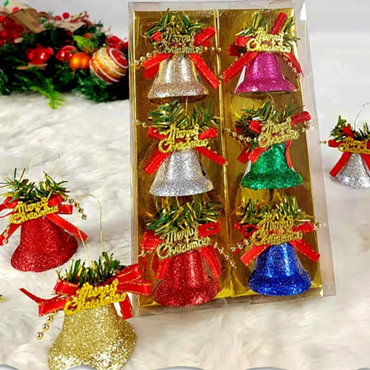 Bild 3 von Deliana.home Weihnachtsbaumkugel 6 Stück Weihnachtsglocken dekorationen Weihnachtsbaum-Dekoration, weihnachtsdeko