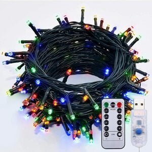 Rosnek LED-Lichterkette 5-10M 50-100 LEDs Vorhang LED Lichterkette Weihnachtsbaum Light, Wasserdicht, 8 Modi,mit Fernbedienung