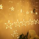 Bild 1 von Lospitch LED-Lichterkette LED Lichterkette Sterne Lichtervorhang Weihnachtsdeko IP44 Innen Außen, 138-flammig
