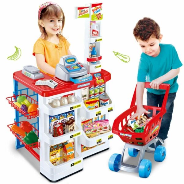 Bild 1 von Coemo Kaufladen, Deluxe Verkaufsstand mit Einkaufswagen Supermarkt Kaufmannsladen