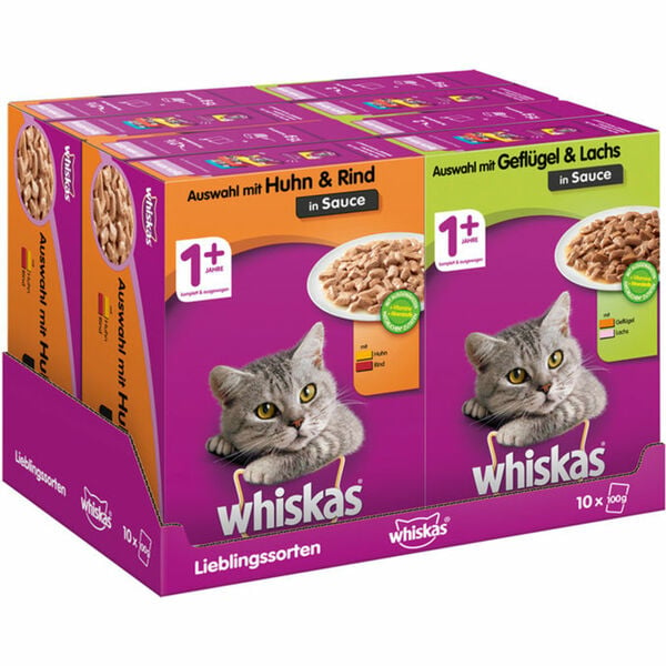 Bild 1 von Whiskas Portionsbeutel Mixkarton, 40er Pack