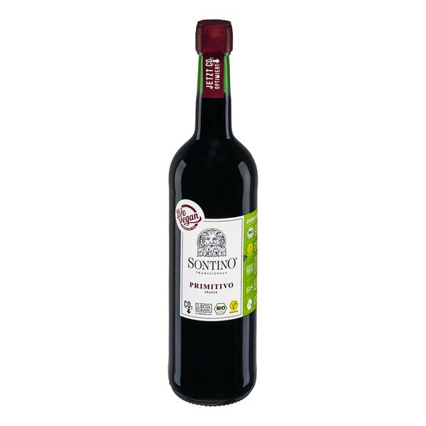 Bild 1 von Sontino Primitivo Bio Vegan rot halbtrocken 13,0 % vol 0,75 Liter