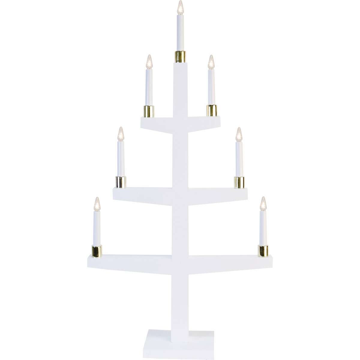 Bild 1 von Star Trading Tischlampe Tub Weiß, Tischleuchte aus Holz mit E27 Fassung, Lampe mit Kabelschalter, Ø: 8cm H: 10cm