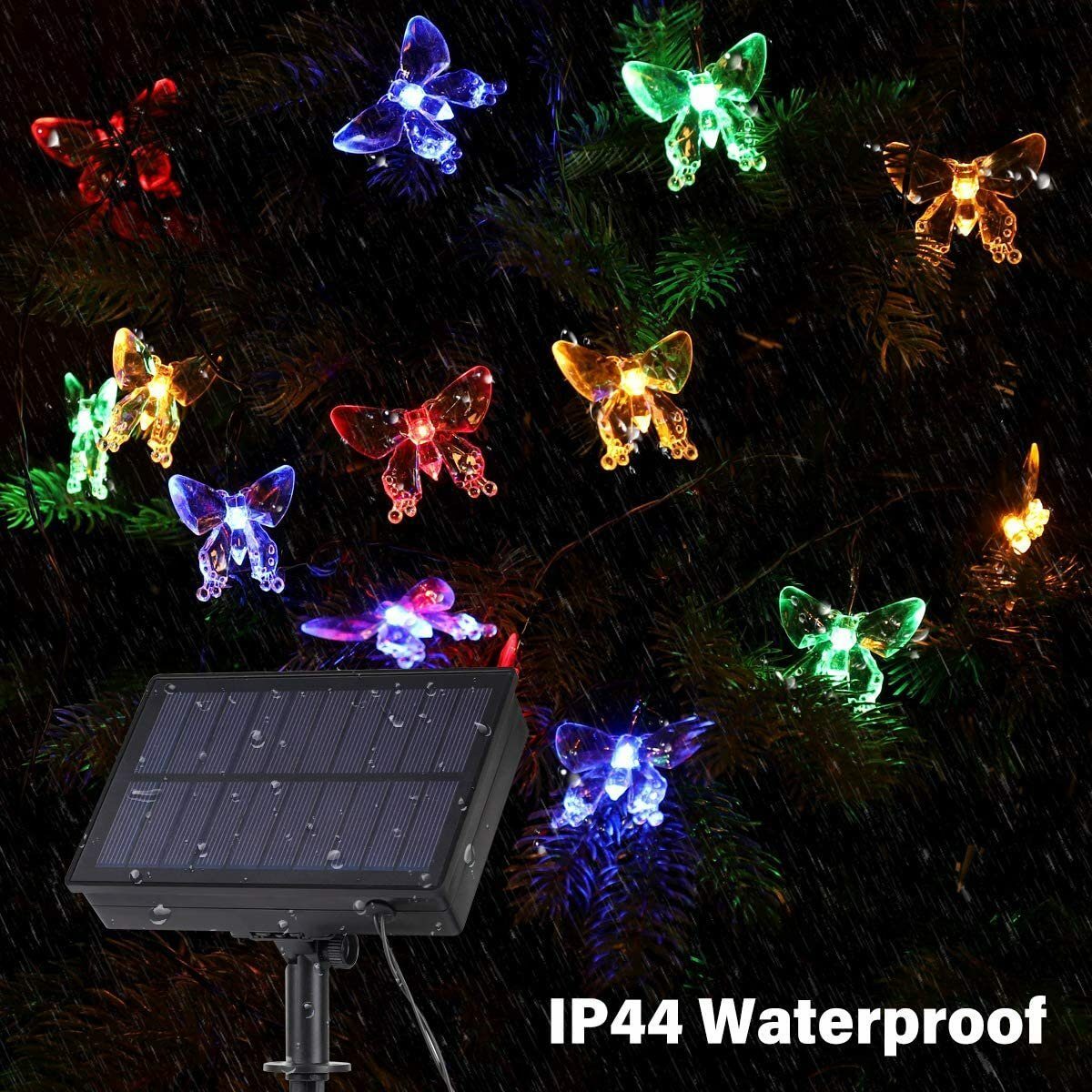 Bild 2 von Salcar LED-Lichterkette 20m LED Lichterkette Solar Schmetterlinge Außen
