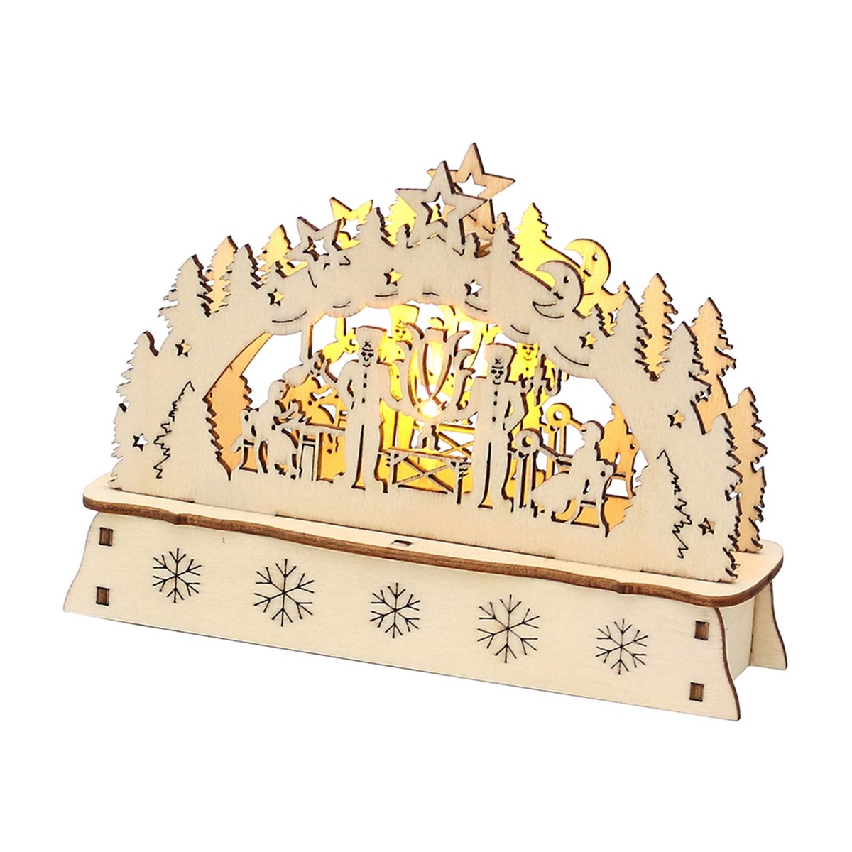 Bild 1 von SIGRO Holz Mini-Schwibbogen, LED Bergmann