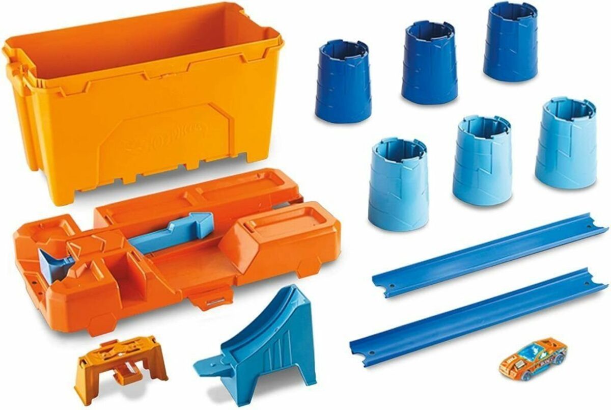 Bild 3 von Hot Wheels Spielzeug-Auto Mattel GCF91 Hot Wheels Track Builder System Fässer-Stunt Box, (Set)