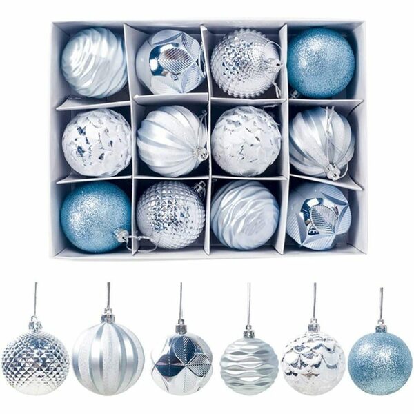 Bild 2 von FeelGlad Dekoobjekt Blaue PVC-Weihnachtsbaumkugeln, 12 Stück