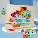 Bild 3 von Decome Steckpuzzle Holz-Kinderspielzeug: 3D-Puzzle Tiere für Eltern-Kind-Interaktion, Puzzleteile