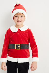 C&A Weihnachts-Set-Pullover und Mütze-2 teilig, Rot, Größe: 110