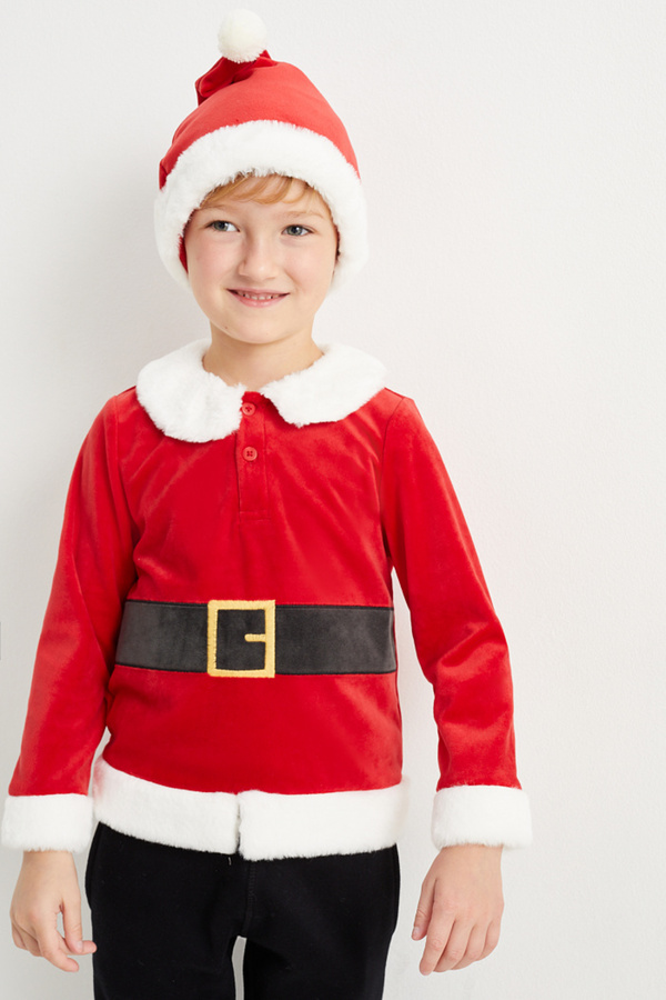Bild 1 von C&A Weihnachts-Set-Pullover und Mütze-2 teilig, Rot, Größe: 110