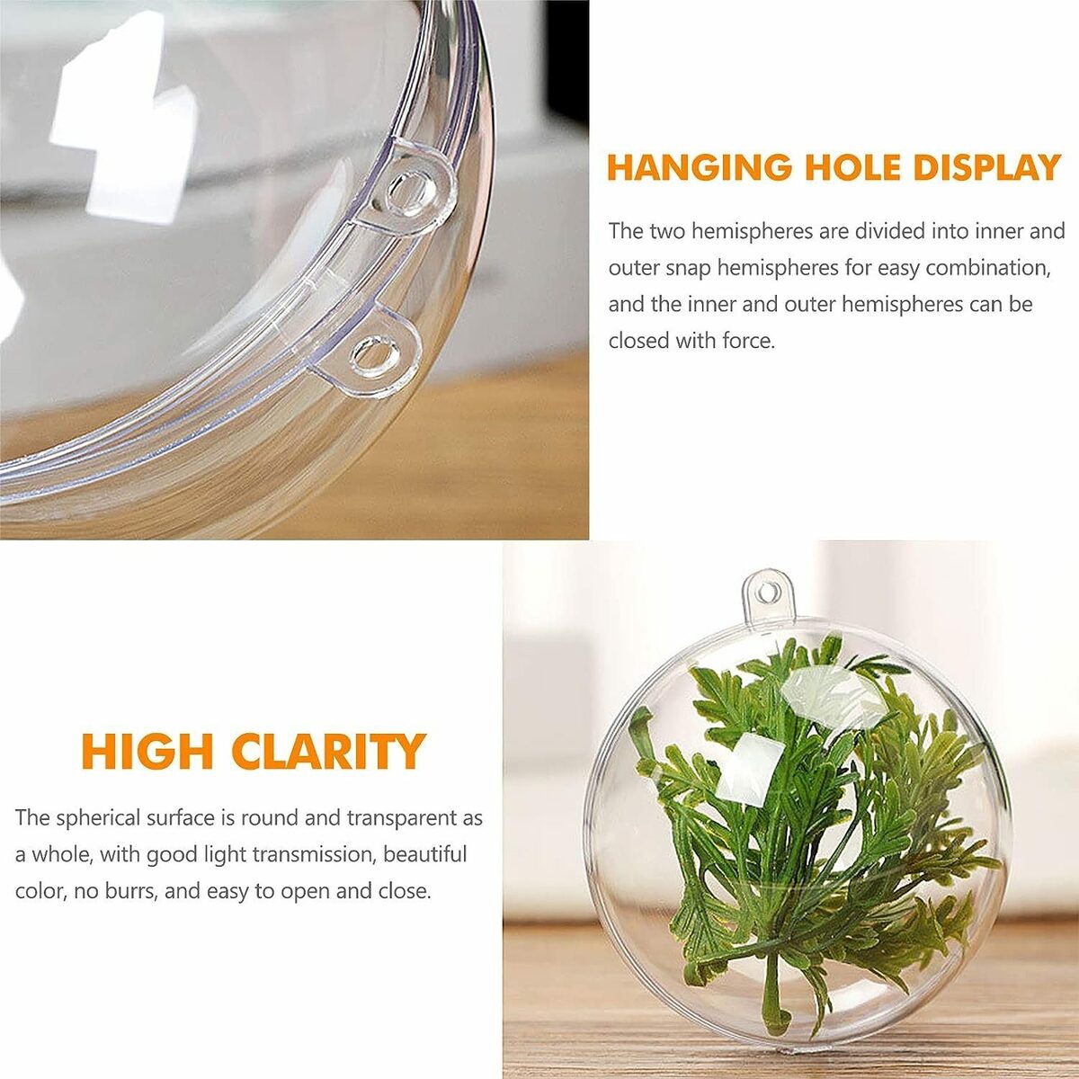 Bild 2 von autolock Weihnachtskugelständer 10 Stück Acrylkugeln 6cm Durchsichtige Kugel Weihnachtskugeln (10 St)