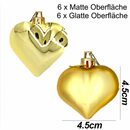 Bild 2 von ZmdecQna Weihnachtsbaumkugel 12 Stück Valentinstag Herz Kugeln Ornamente Weihnachtsbaumkugeln