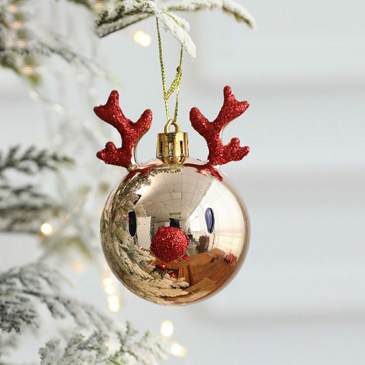 Bild 2 von Gsedaox Weihnachtsbaumkugel 2 Stück Weihnachtskugeln Ornamente Elch bruchsichere Weihnachtskugel