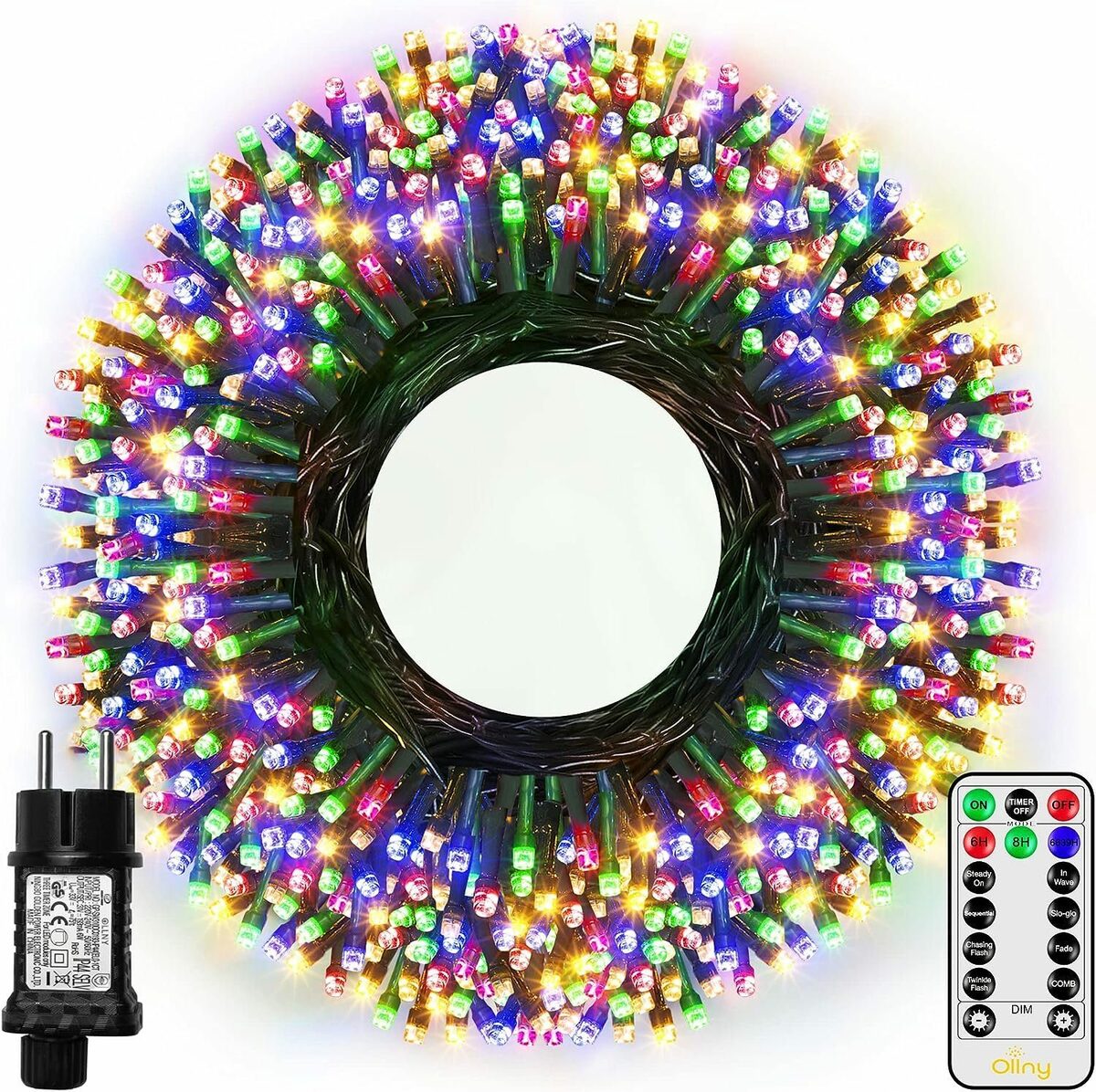 Bild 1 von Diyarts LED-Lichterkette, 400-flammig, Timer 8 Modi & Sicherheitszertifizierung für Innen- & Außendekoration