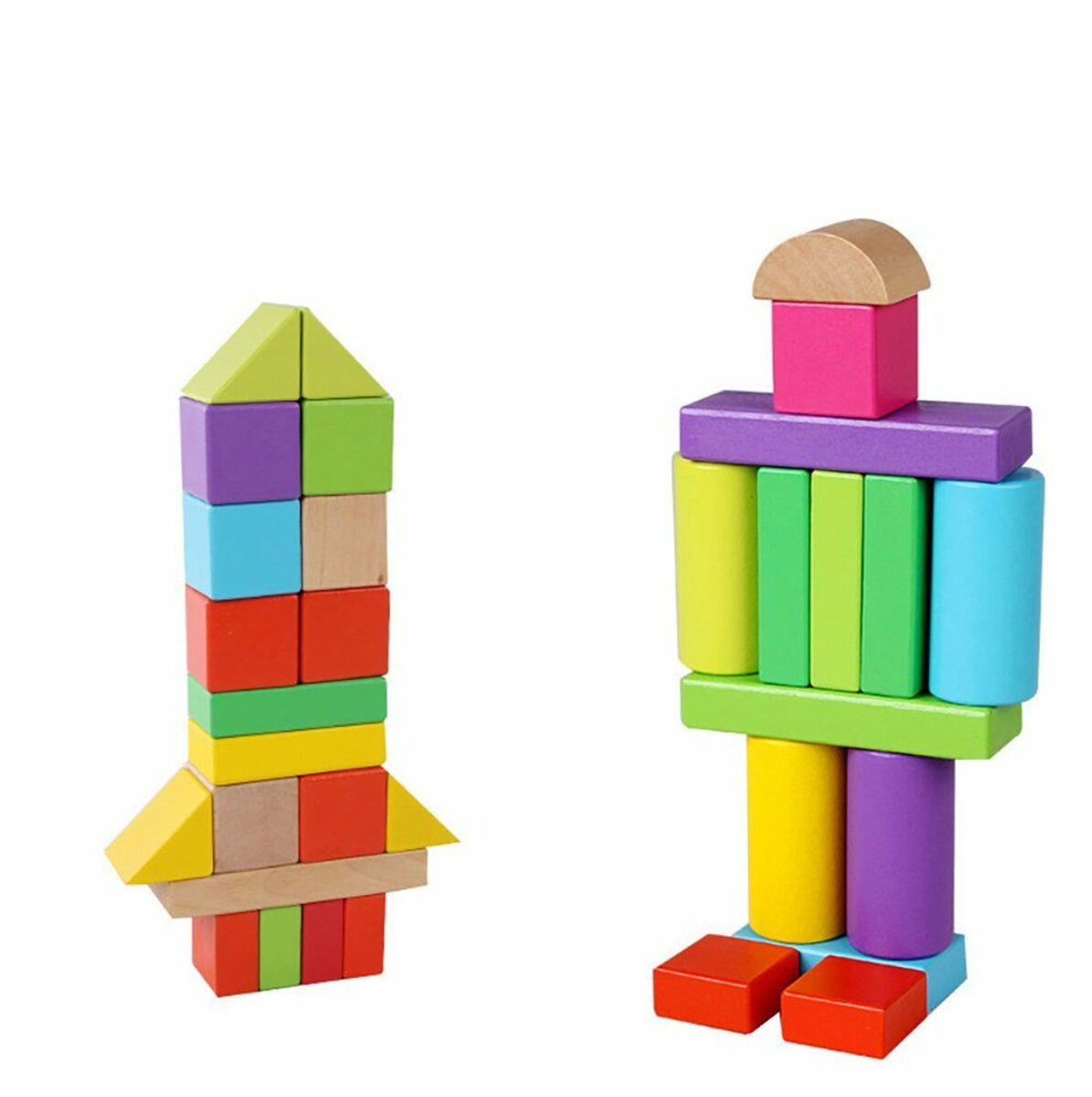 Bild 4 von Deliana.home Spielturm-Spielzeugset Kinderblockset, Holz, große Partikel, Baby Lernspielzeug, (40-tlg)