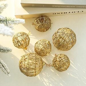 Questive Weihnachtsbaumkugel 6 Stück Weihnachtsbaum Goldkugel Kugeln hängende Ornament