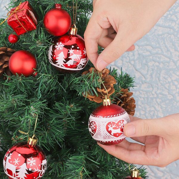 Bild 3 von edimens Weihnachtsbaumkugel 9 Stück Christbaumkugeln 60mm Weihnachtskugel Ornamente Saisonale Deko, hängende Kugel Ornamente für Weihnachten Geburtstag Hochzeit Wohn