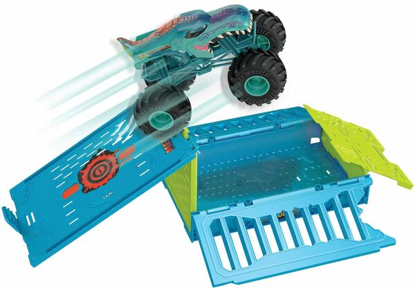 Bild 3 von Hot Wheels Spielzeug-Auto Monster Trucks Mega Wrex Oversized Crash Cage (1:24)