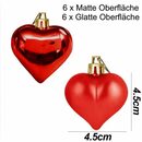 Bild 2 von Favson Dekohänger 12 Stück Christbaumkugeln mit Liebes-Anhänger/4,5 cm Herzform/golden