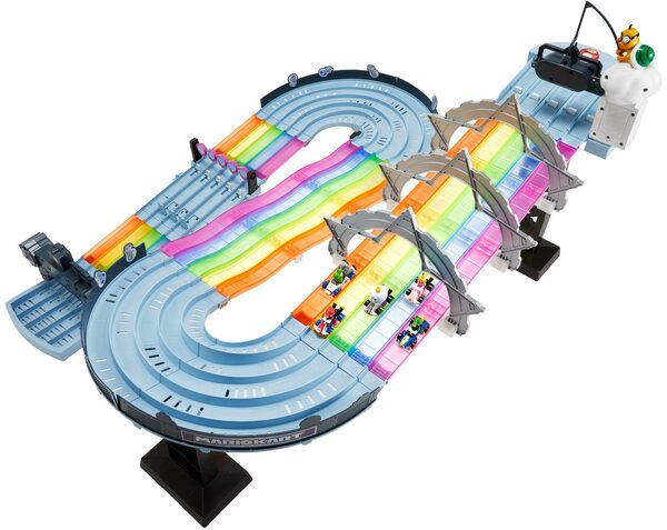 Bild 3 von Hot Wheels Autorennbahn Mario Kart Regenbogen Rennstrecke, inkl. 2 Spielzeugautos