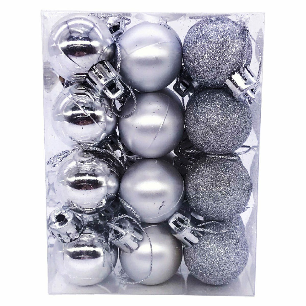 Bild 1 von Favson Weihnachtskugelständer silbrig 3 cm große Weihnachtskugeln,bruchsichere hängende Kugeln