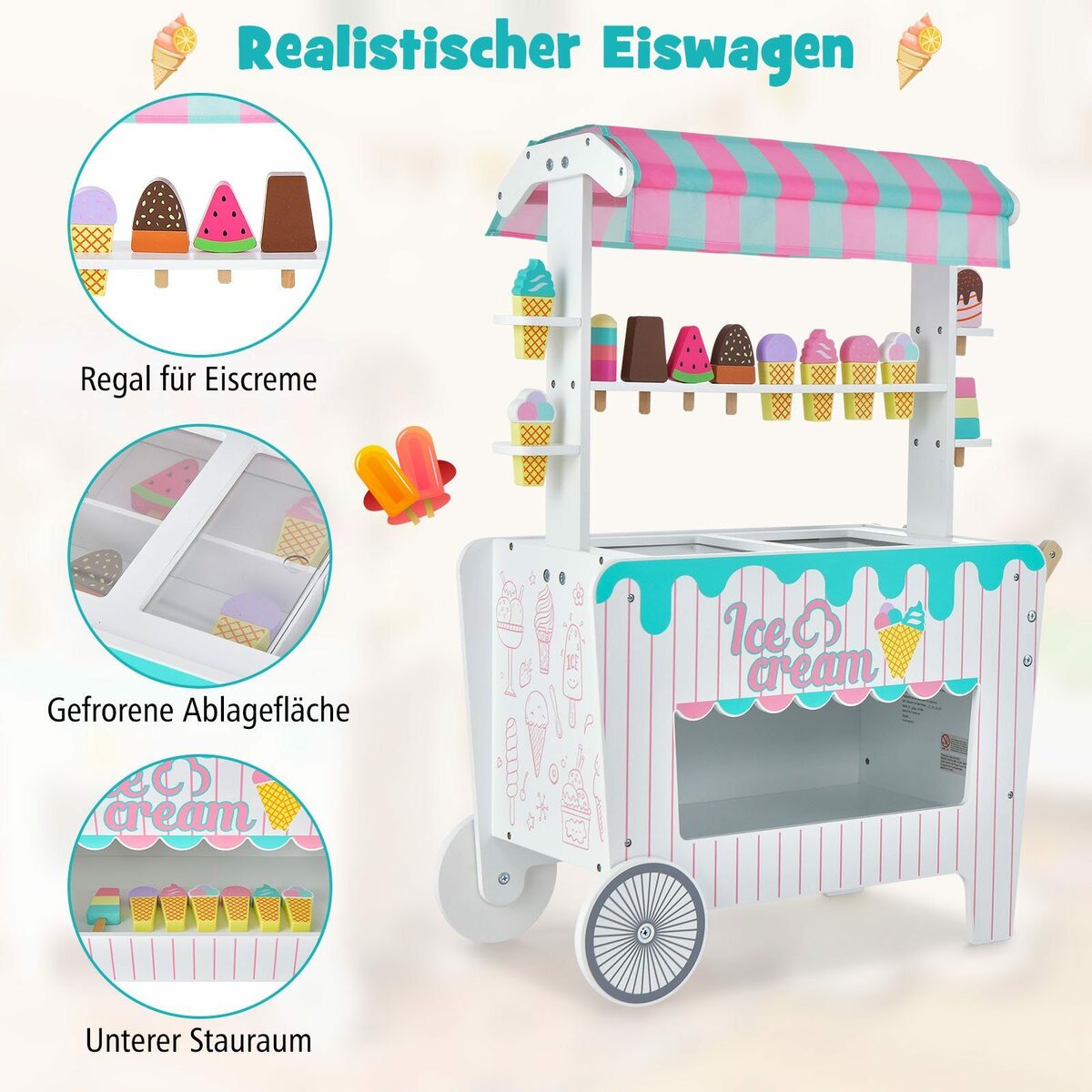 Bild 2 von COSTWAY Kaufladen, inkl. 12 Spielzeugen, ab 3 Jahre