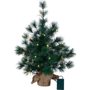 Star Trading Künstlicher Weihnachtsbaum Furu von Star Trading, Kiefer Tannenbaum klein in Grün mit LED Lichterkette und Timer für innen, warmweiß, batteriebetrieben, Höhe: 60 cm