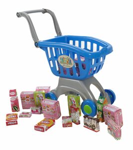 Bubble-Store Spiel-Einkaufswagen Kindereinkaufswagen, (Spielset mit 18 Teilen Warensortiment), Kinder Einkaufswagen Kaufladen Lebensmittel Spielzeug