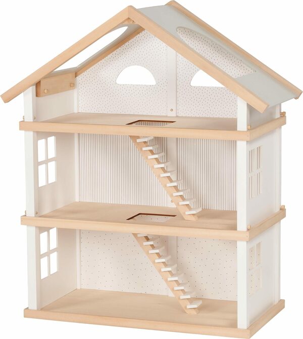 Bild 2 von goki Puppenhaus Modern Living mit 3 Etagen, In modernem Weiß, ohne Möbel und Biegepuppen