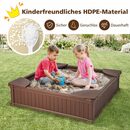 Bild 4 von COSTWAY Sandkasten Sandbox, aus Holz, 123,5x123,5x14cm