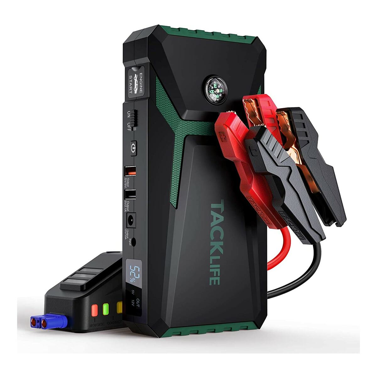 Bild 1 von TACKLIFE T8-Gre Batterie-Booster, Autostarter, Auto- und Motorrad-Batterieladegeräte 7.0L Benzin, 5.5L Diesel, 18000mAh / 800A, 3 LED-Lampenmodelle, 2 USB-Ladebuchsen, spezielle Alarmsignalisierung,