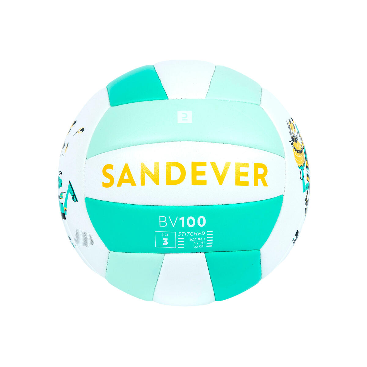 Bild 1 von Beachvolleyball Größe 3 vernäht - BV100 Classic grün