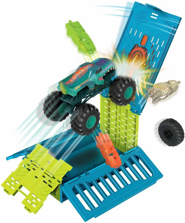 Bild 1 von Hot Wheels Spielzeug-Auto Monster Trucks Mega Wrex Oversized Crash Cage (1:24)