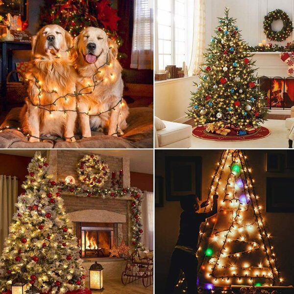 Bild 2 von Elegear LED-Lichterkette LED-Lichtervorhang, warmweiß Weihnachten Lichterkette Deko, 100-flammig, mit 8Modi/Timer Für Weihnachtsbäume