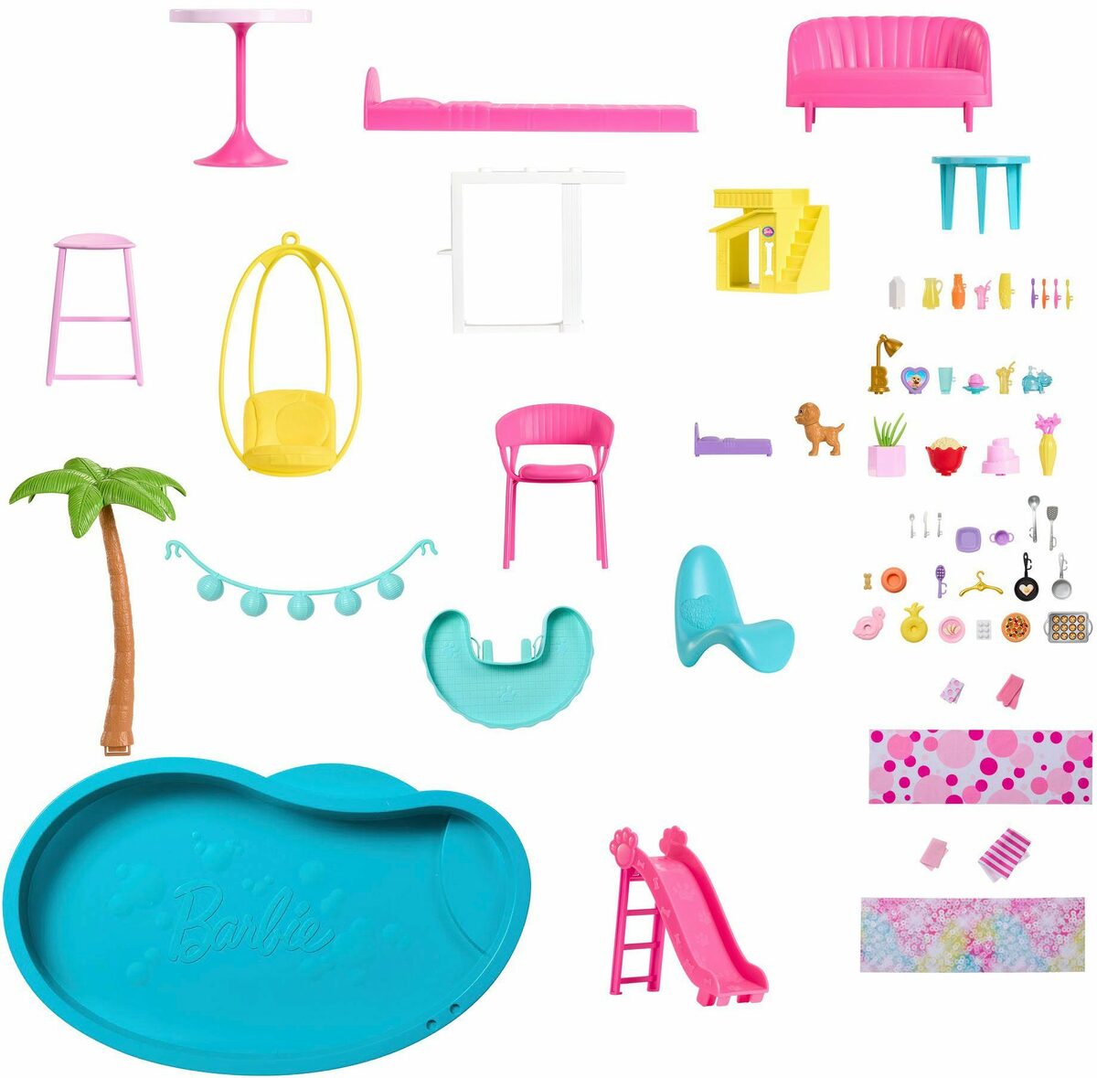 Bild 3 von Barbie Puppenhaus Traumvilla, mit 3 Etagen, Licht- und Soundeffekt, Wendelrutsche, Balkon und Pool