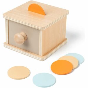 GelldG Lernspielzeug Montessori Münzkasten Holz Hand Auge Koordination Lernspielzeug