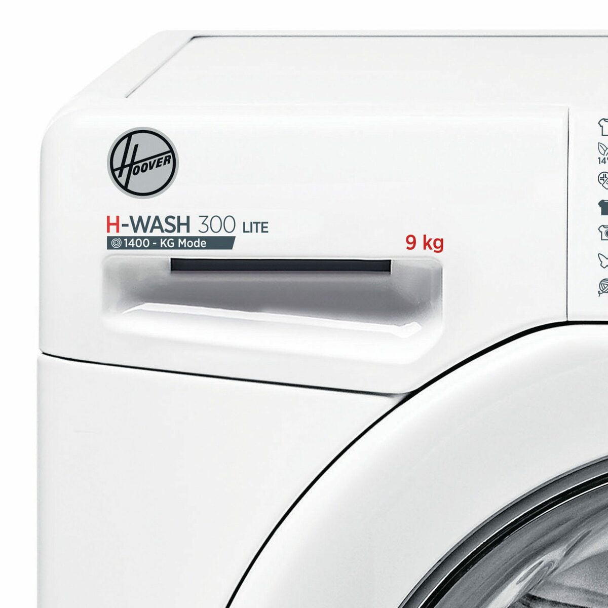 Bild 2 von Hoover Waschmaschine H3W 492DE-S, 9 kg, 1400 U/min, Extra Care-Programme, Mengenautomatik, 2D-Digitaldisplay, 16 Programme