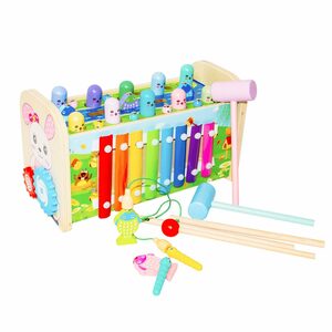 Arkmiido Lernspielzeug Holzhammer Spielzeug mit 2 Schlägeln, Pädagogisches Holzspielzeuggeschenk für Kleinkinderbabys