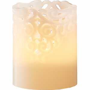 Star Trading LED Kerze Clary von Star Trading, Kerzenlicht warmweiß mit Timer, batteriebetriebene Weihnachtsdeko für innen aus Wachs in Weiß, Höhe: 10 cm