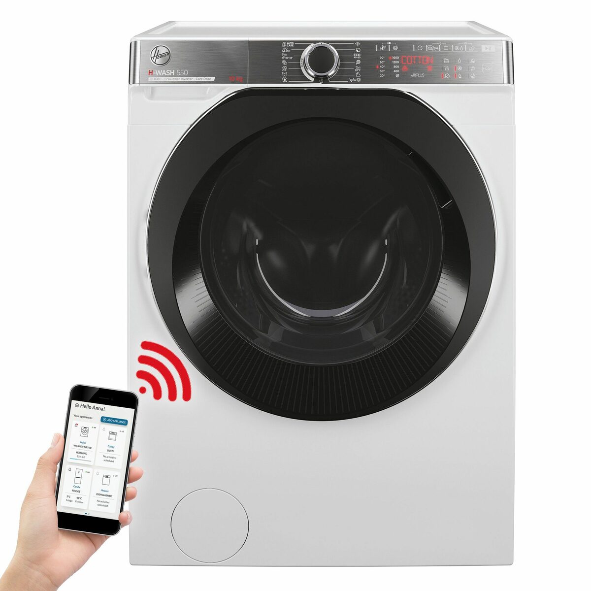 Bild 1 von Hoover Waschmaschine HWP 411AMBC/1-S, 11 kg, 1400 U/min, Power Care, ActiveSteam, hOn App / Wi-Fi + Bluetooth