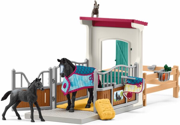 Bild 1 von Schleich® Spielwelt HORSE CLUB, Pferdebox mit Stute und Fohlen (42611)