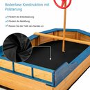 Bild 4 von COSTWAY Sandkasten Sandkiste, Sandbox, mit Sitzbank & Stauraum, aus Tannenholz